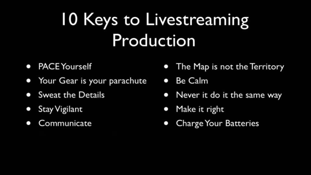 keys to livestreaming production