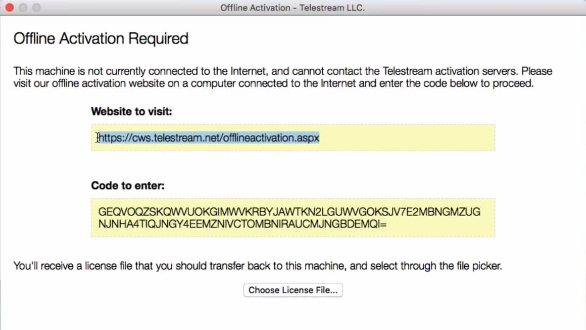 Offline Activation Guide Wirecast