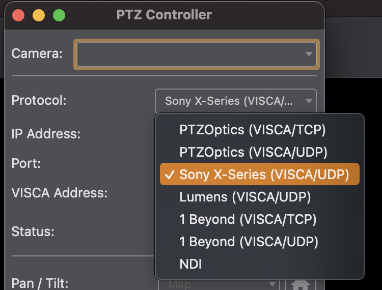Wirecast 14.2 Sony PTZ Control