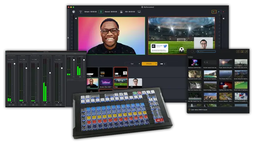 Wirecast tech specs software and tool collage