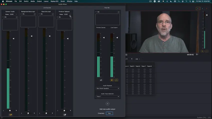 Wirecast Multi-Track Audio Feature