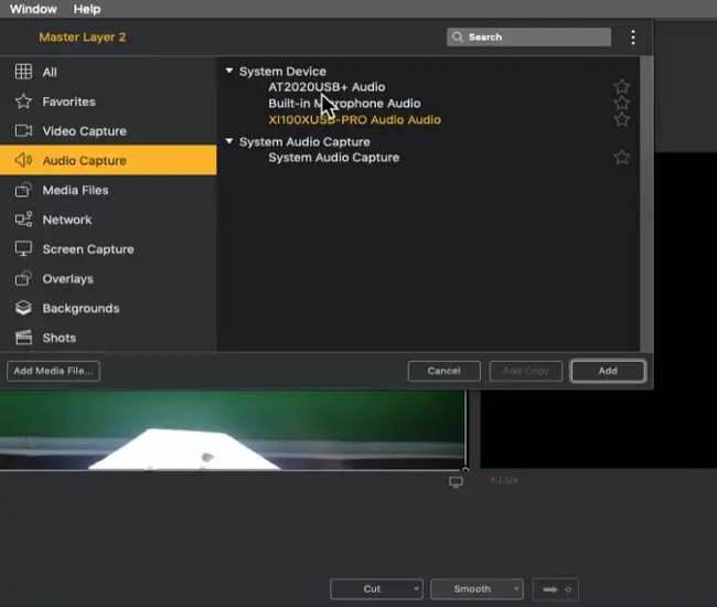 wirecast creators capture conversations audio capture settings