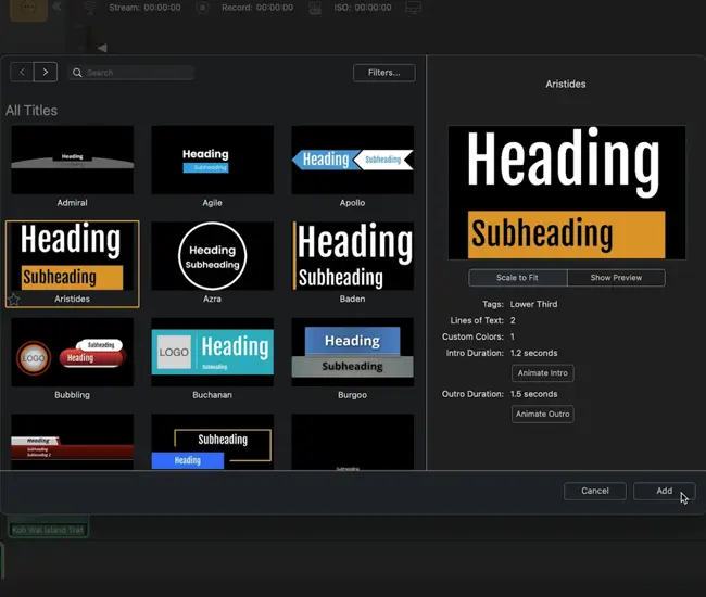 Engage your streaming audience with wirecast screencap of titles and templates
