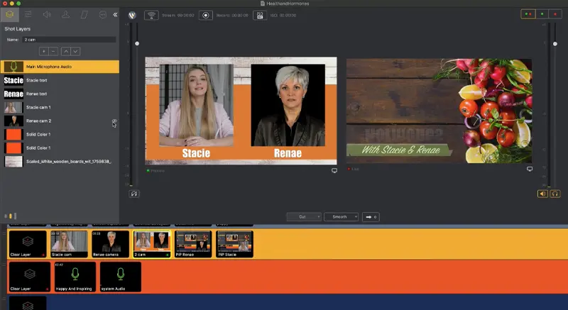 Isolated Camera Feeds wirecast iso recording screencap