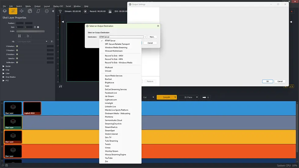 NDI source connection countdown screen capture in wirecast