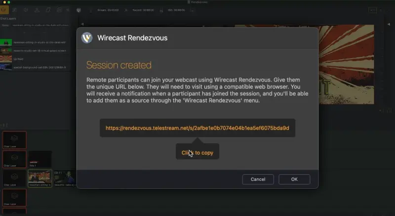 Rendezvous Browser Link wirecast easily add remote guests with sharable link for quick and easy access
